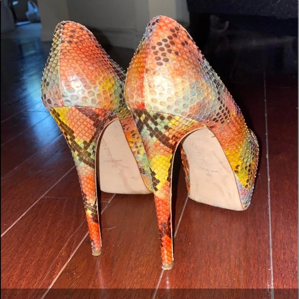 Alexandre Birman Multi Color Python Snake Heels Size 38 - Picture 9 of 16
